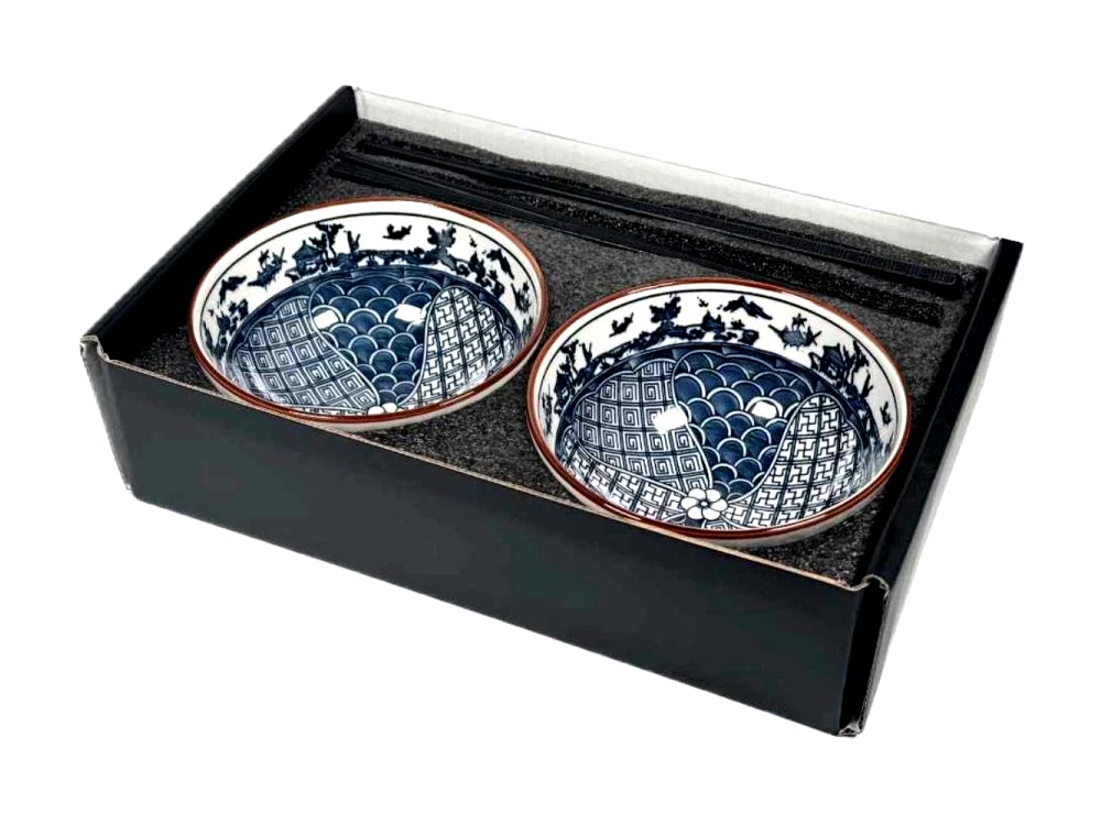 Set 2 scodelle in ceramica - Diametro 11cm - Disegno Onde